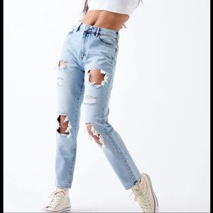 pacsun ripped mom jean
